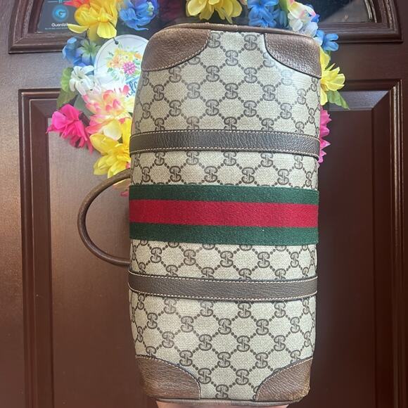 Authentic Gucci Sherry Line Boston Bag – Vintage GG Monogram Canvas Satchel - Picture 5 of 16